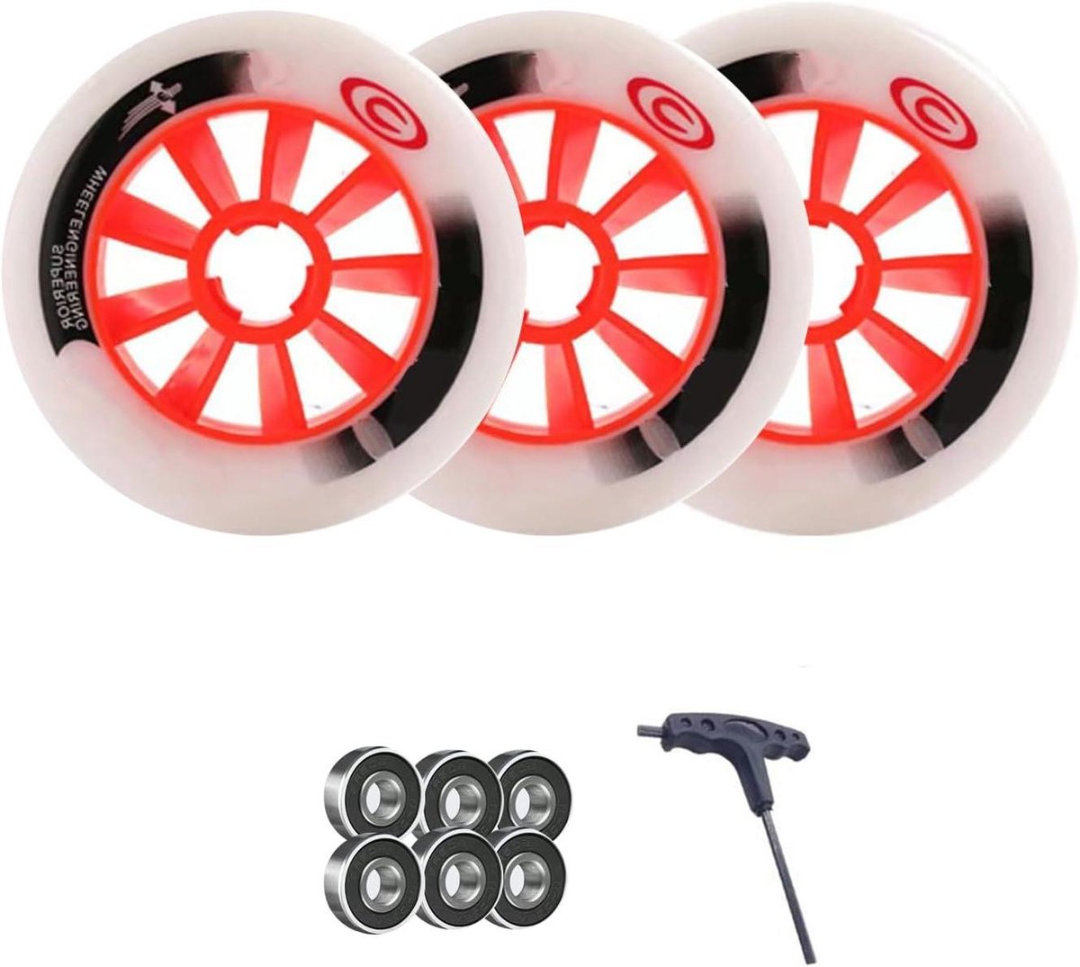 Skeelerwielen Set Onderdelen Rolschaatsen Outdoor Training Optimale 85A Hardheid 90-125mm Veelkleurig