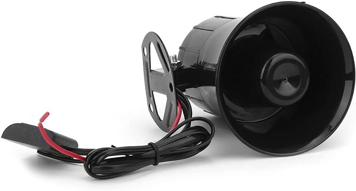 Autoluidspreker Sirene - Hoorn Luidspreker - Waarschuwing Geluid - 3 Aanpasbare Tonen - 12V 30W - Zwart