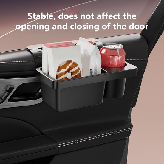 Auto Organizer - Bekerhouder Deur - Reizen en Woon-werkverkeer - Multifunctioneel Ontwerp - 23 x 18 x 11 cm - Zwart — afbeelding 3