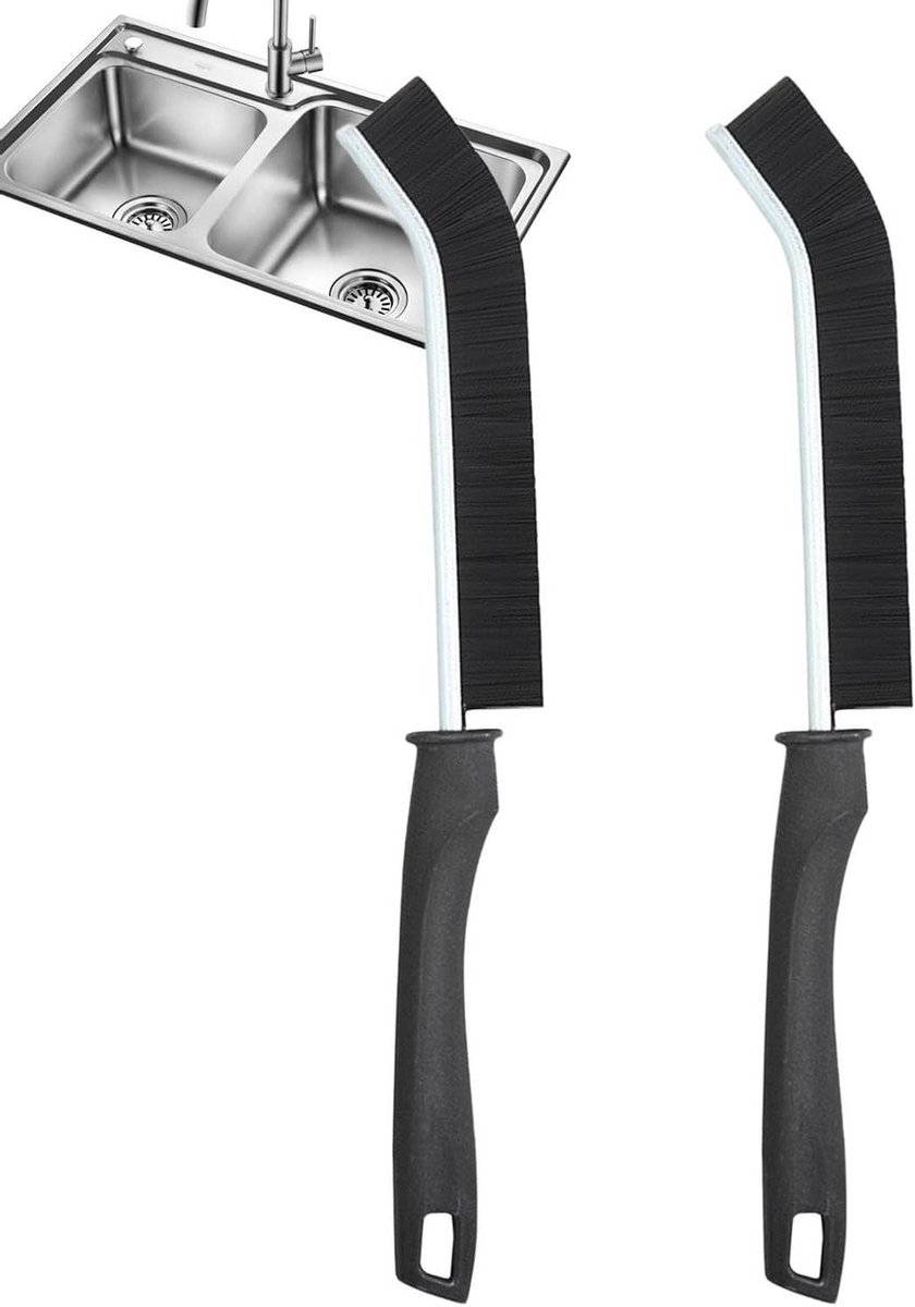 Voegenborstels - Reinigingsborstels - Kieren Reinigen - Ergonomisch Handvat - 23 cm Lengte - Zwart