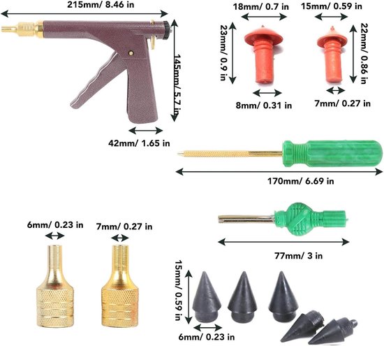 Bandenreparatieset - Tubeless Plug Set - Onderweg Repareren - Heavy Duty Professional - 32 Pluggen - Niet gespecificeerd — afbeelding 5