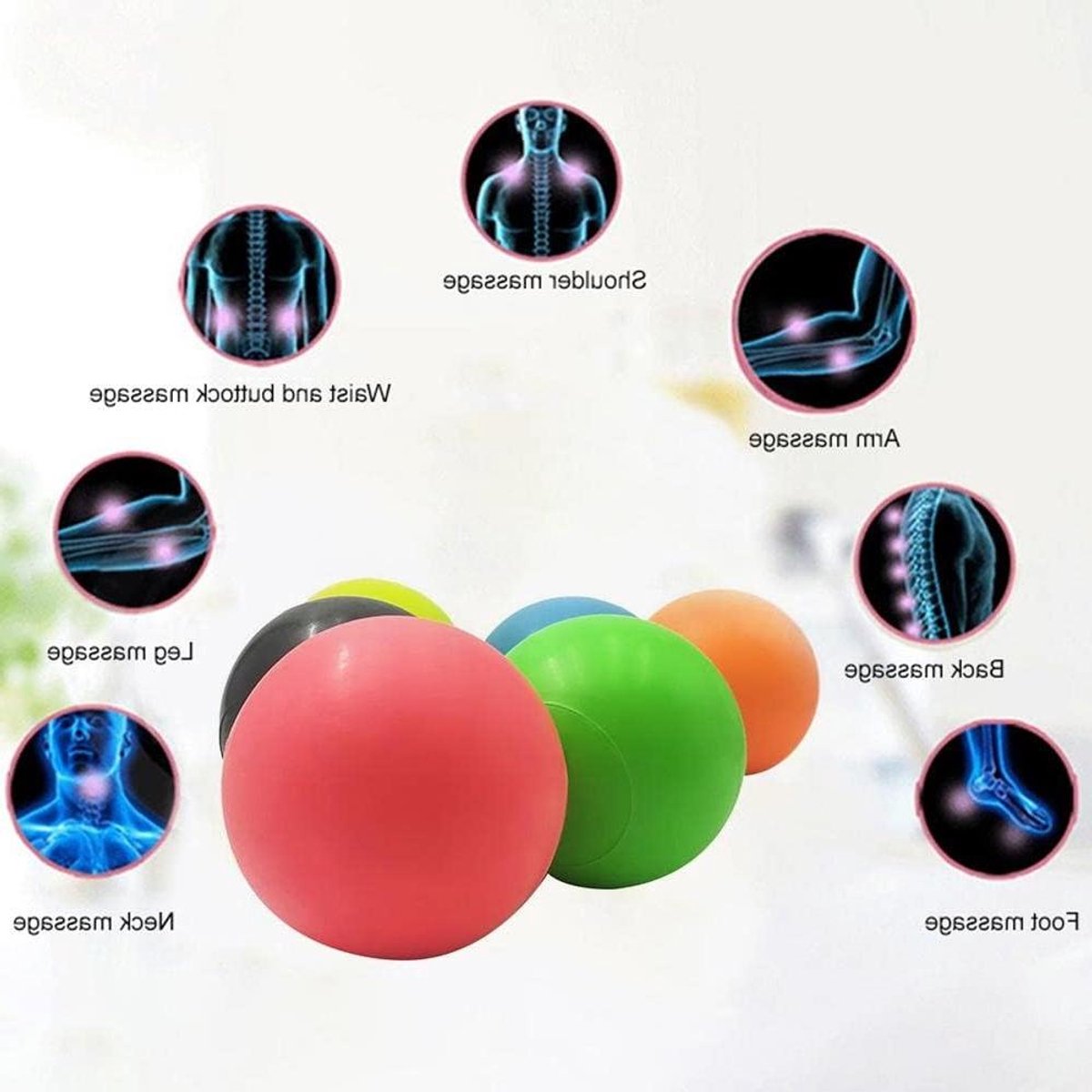 Massagebal - Yoga bal - Spierontspanning oefeningen - Food grade siliconen - 63 mm - Oranje