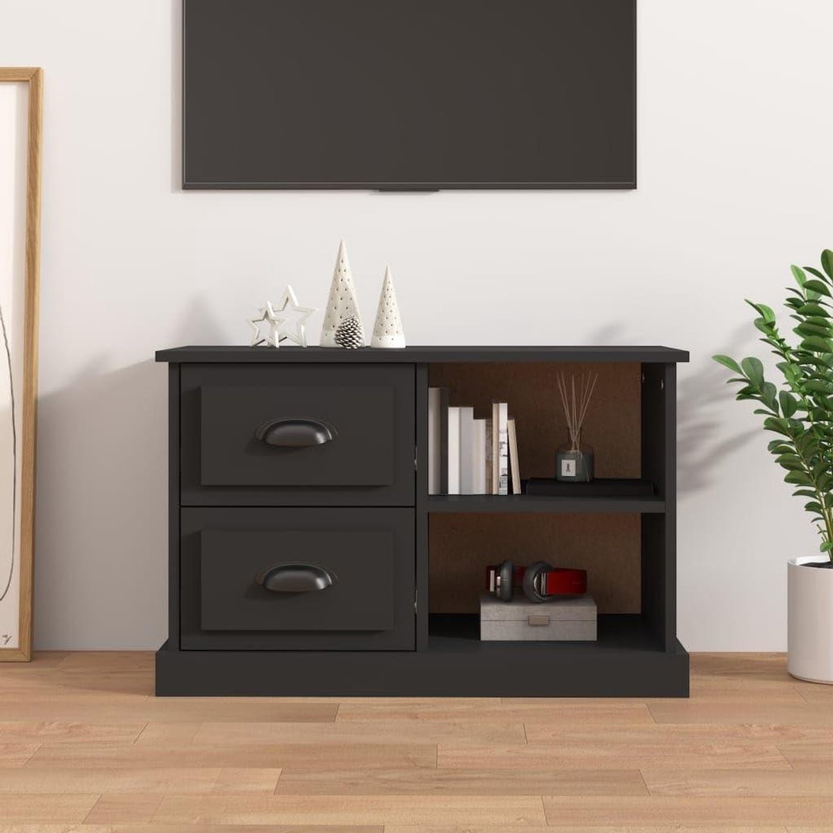 TV-kast - TV meubel - Woonkamer organiseren - Glad oppervlak - 73 x 355 x 475 cm - Zwart