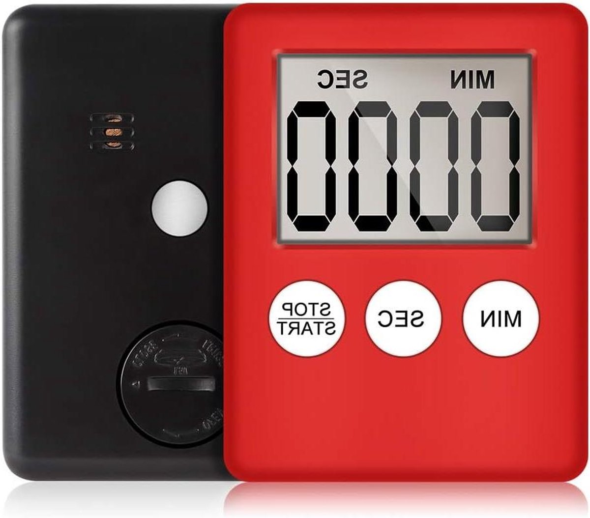 Digitale Keukentimer - Kookwekker Alarm - Koken en Bakken - Groot LCD Scherm - 99 Minuten - Rood