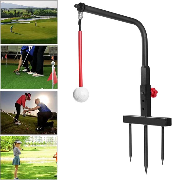Golfoefentrainer - Golf Swing Trainer - Golfslag Verbeteren - Verstelbare Hoogte - 35.5 x 28 x 5 cm - Rood — afbeelding 4