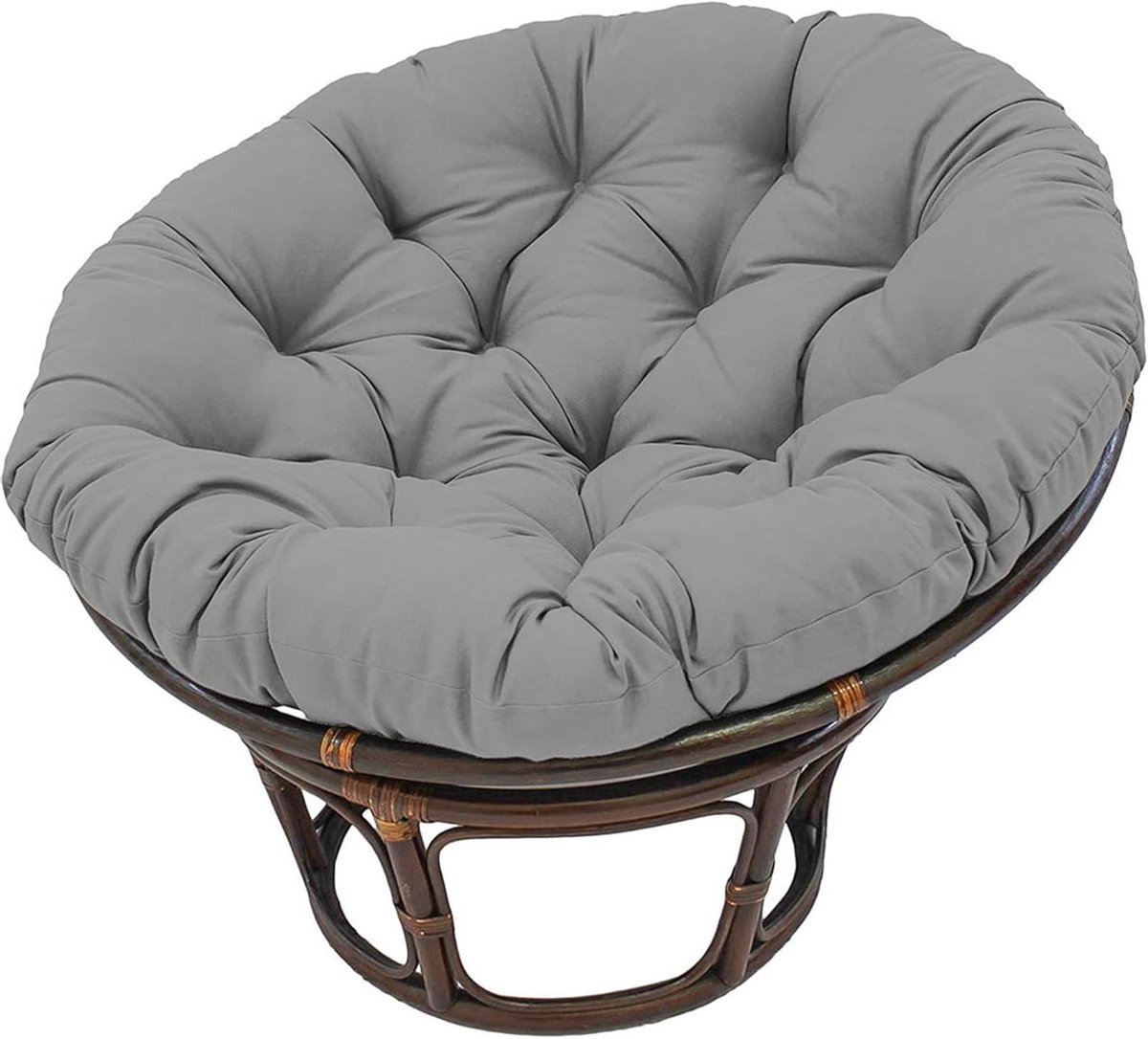 Papasan Stoelkussen - Rond Kussen Tuinstoel - Ontspannen Buiten - Waterdicht Oxford Doek - 150x150cm - Grijs