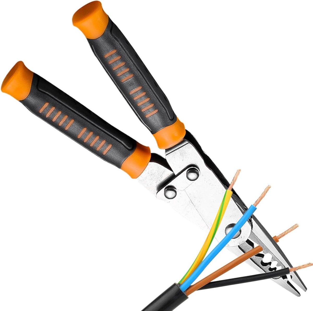 Draadstripper Tang - Striptang Knijptang - Elektrisch Werk - Multifunctioneel Ontwerp - 20.8 cm - Grijs
