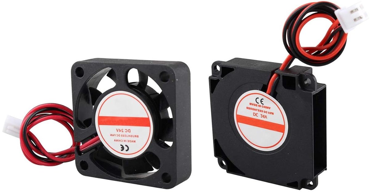 3D Printer Ventilator - Koelventilator Turbo Fan - 3D Printer Koeling - Geluidsarm Trillingsarm - 40x40x10mm - Zwart