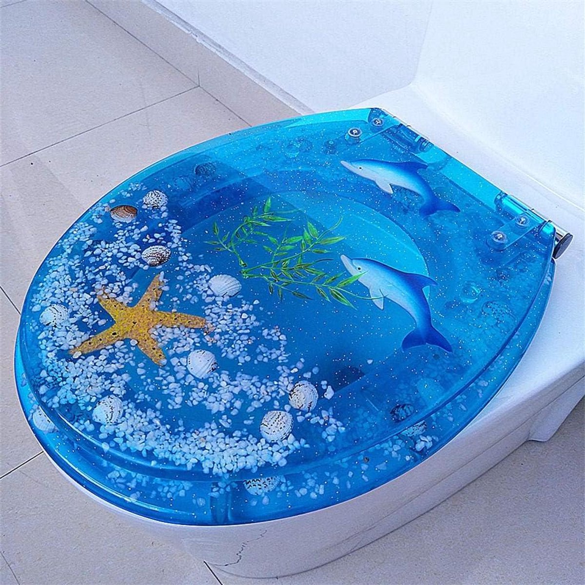 Antibacterieel Toiletdeksel - Toiletbril Hars - Badkamer Hygiëne - Softclose Quick Release - Universele Pasvorm - Blauw