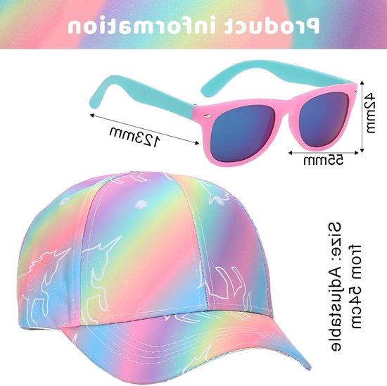 Verstelbare honkbalpet voor meisjes met gepolariseerde zonnebril, UV-bescherming en zomeraccessoires, perfect cadeau voor elke gelegenheid — afbeelding 3