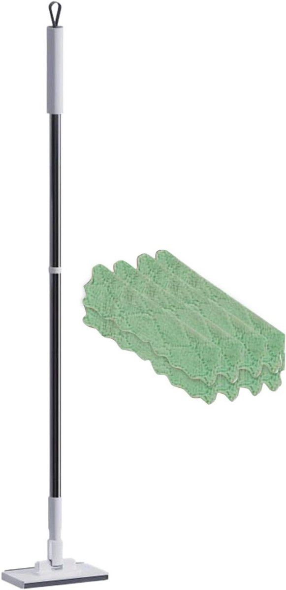 Vloer Mop - Platte Dweil - Vloeren Reinigen - 360 Graden Draaibare Kop - 100 cm - Wit