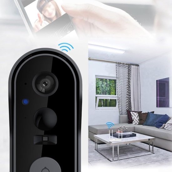 Draadloze Video Deurbel - 1080p Camera Twee-weg Talk voor smart Visual voor Tuya WiFi Remote Home Monitoring voor nacht — afbeelding 2