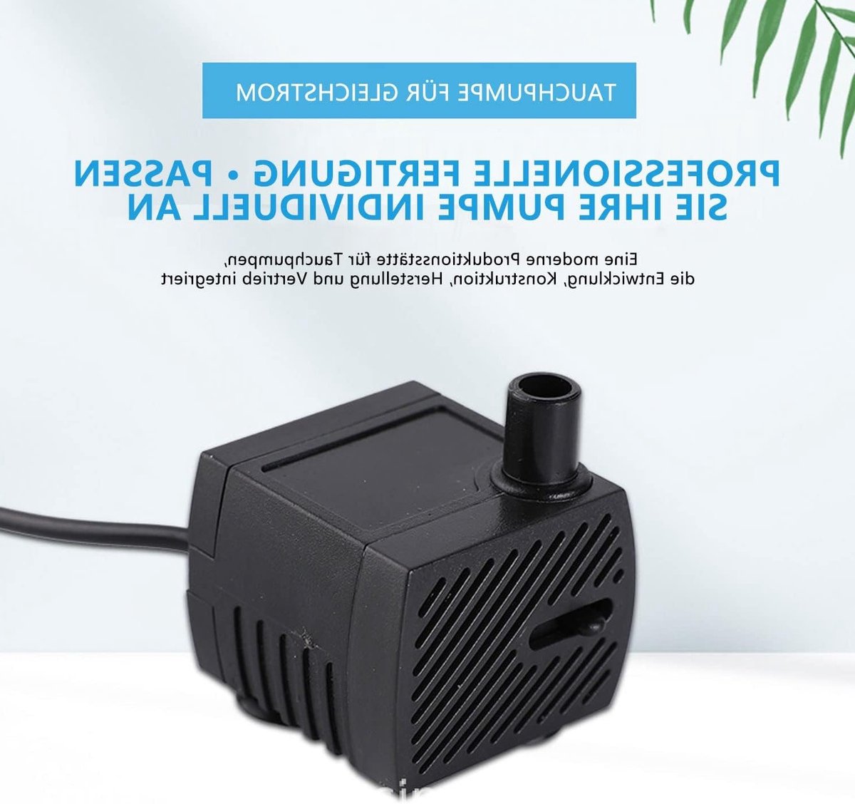 Mini-waterpomp - Zwart - 48 x 48 x 35 mm - Ultrastille Dompelpomp met 1,5 m Netsnoer - Voor Aquarium en Tuin thumbnail 6