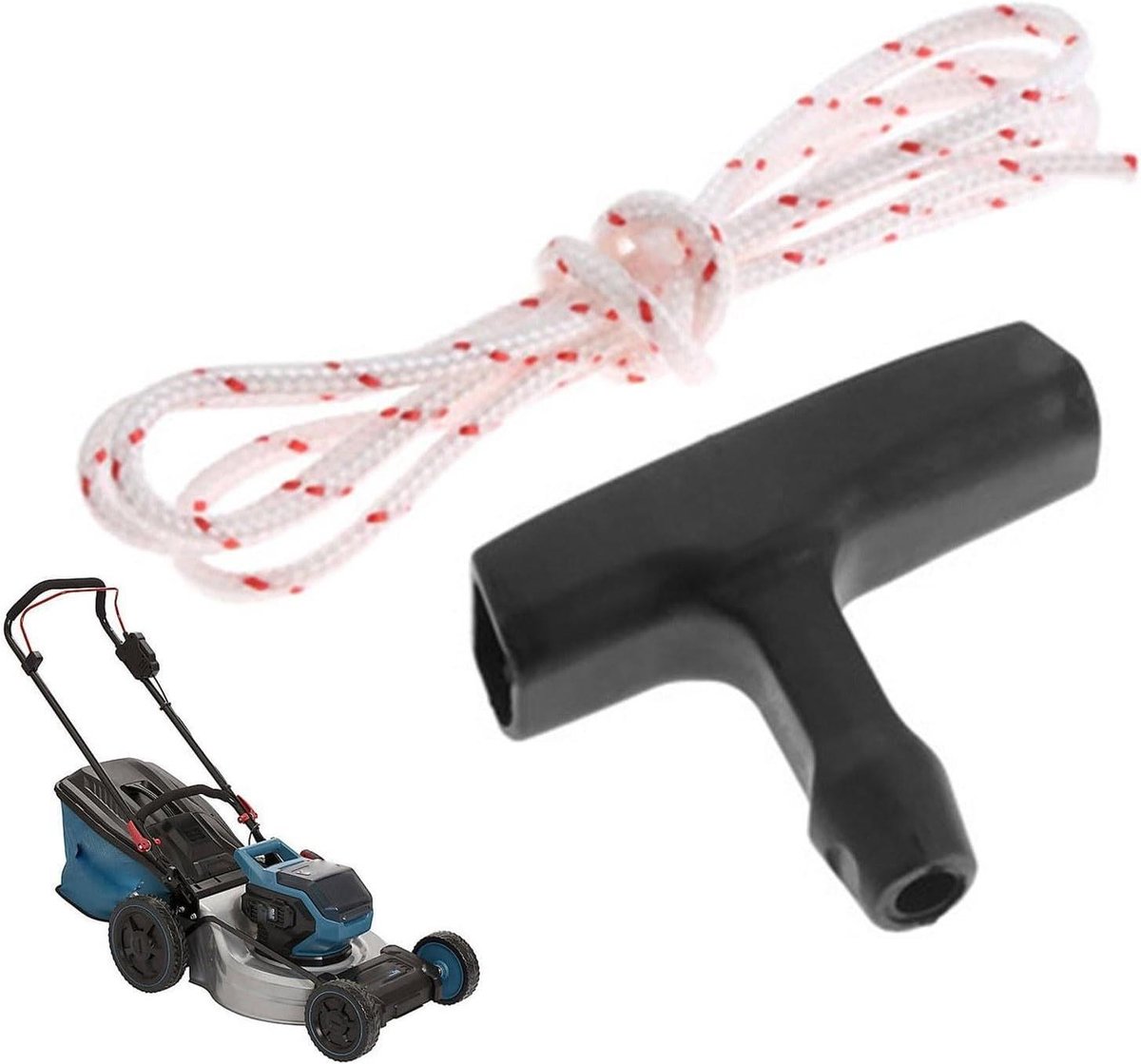 Trekkoord Grasmaaier - Starterkabel Kettingzaag - Tuinonderhoud Starten - Duurzaam ABS Polyester - 3 Meter Touwlengte - Zwart