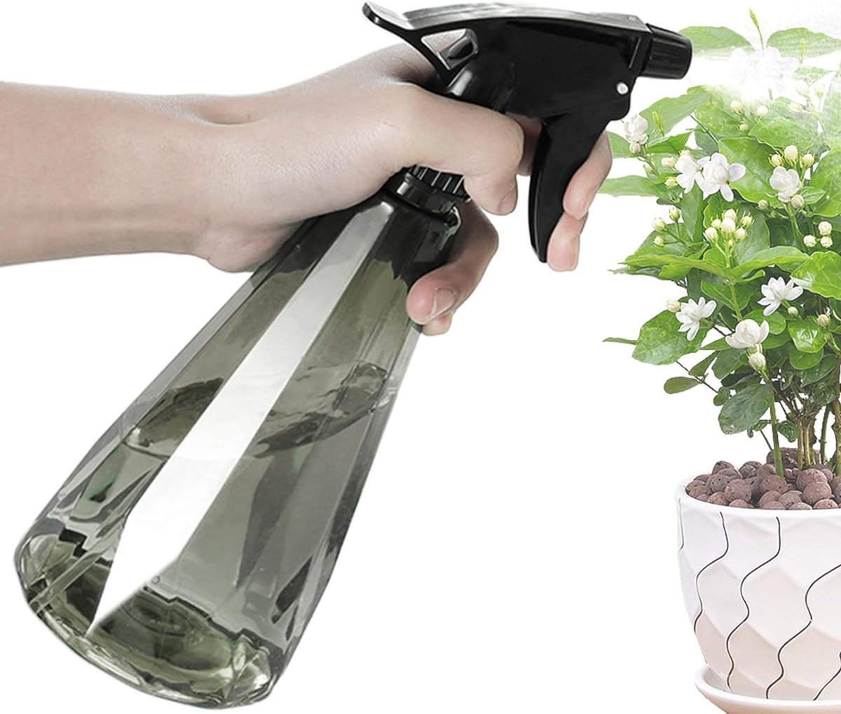 Waterspuitfles - Trigger verstuiver - Planten verzorgen - Verstelbaar mondstuk - 500 ml - Zwart