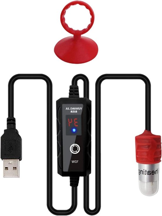 Dompelbare Thermostaat Heater - Aquarium Verwarming - Water Temperatuur Regelen - Automatische Thermostaat - 10W - Zwart
