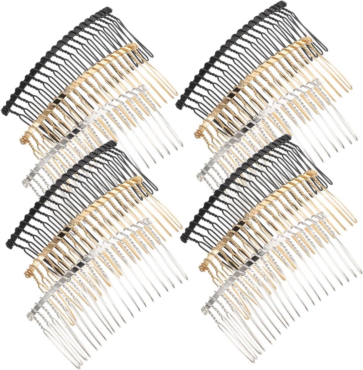 Metalen Haar Kammen - Haarclips Bun Holders - Haar Stijlen - 20 Tanden Ontwerp - 7.5 x 3.5 cm