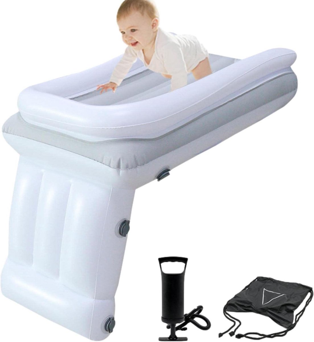 Opblaasbaar Vliegtuig Bed - Kinder Vliegbed - Comfortabel Reizen - Snel Opblaasbaar - Universeel - Blauw