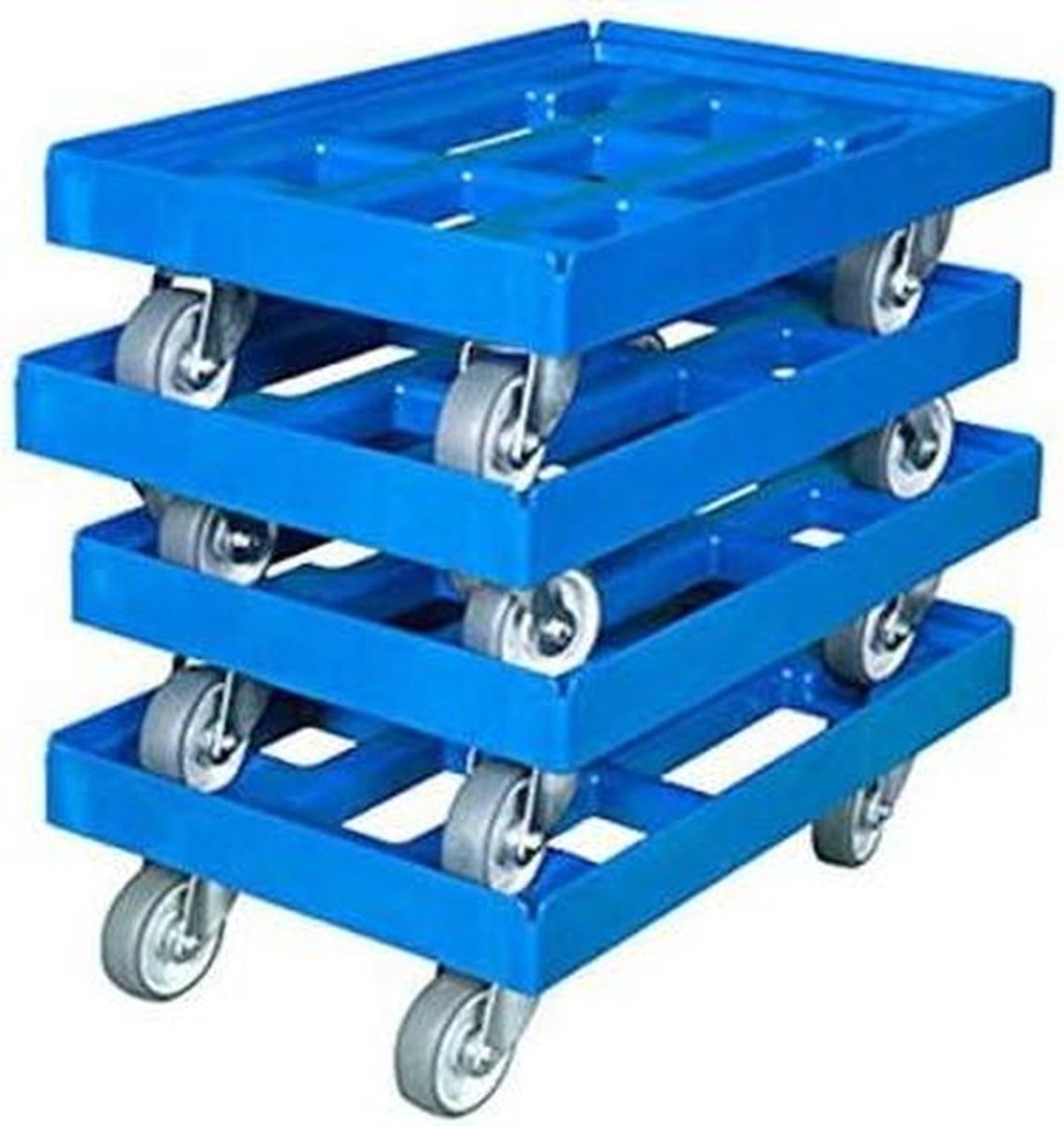 Transportrollers - Roller Bakken - Verplaatsen van Bakken - Hoge Kwaliteit Eurokratten - 610 x 410 mm - Gentiaanblauw