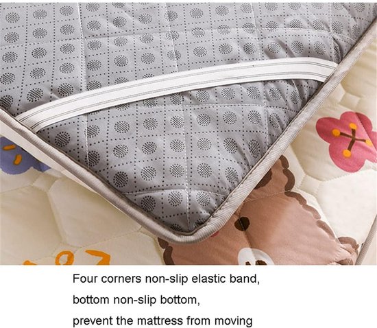 Japanse Vloermatras - Futon Matras Topper - Comfortabel Slapen - Ergonomisch Ontwerp - 90x200cm - Geel — afbeelding 5