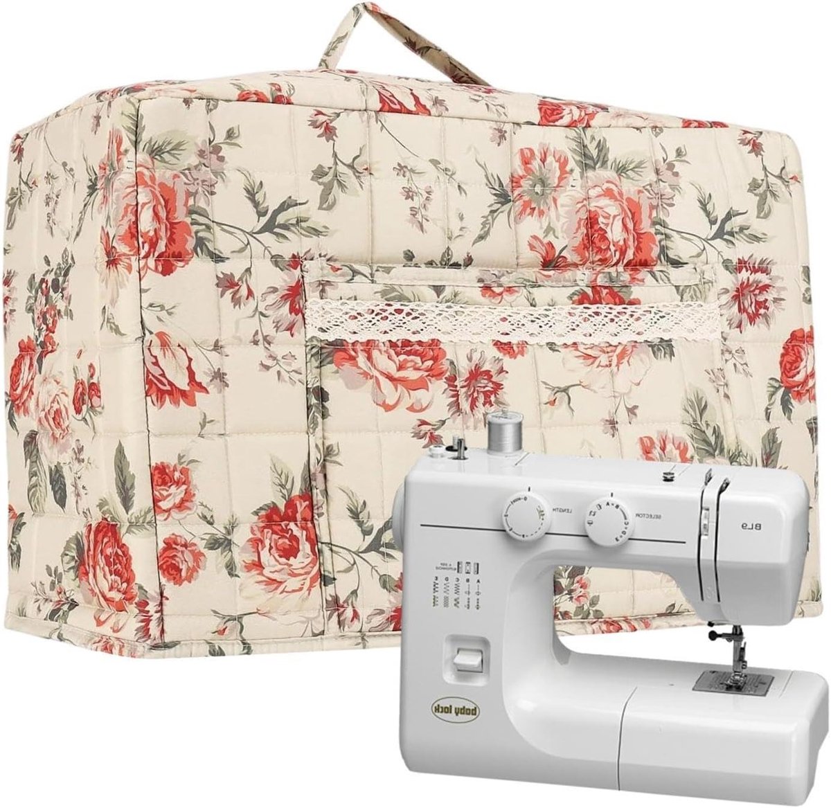 Naaimachinehoes - Beschermhoes Naaimachine - Naaimachine Opbergen - Versterkte Stiksels - 43x24x35cm - Bloemen