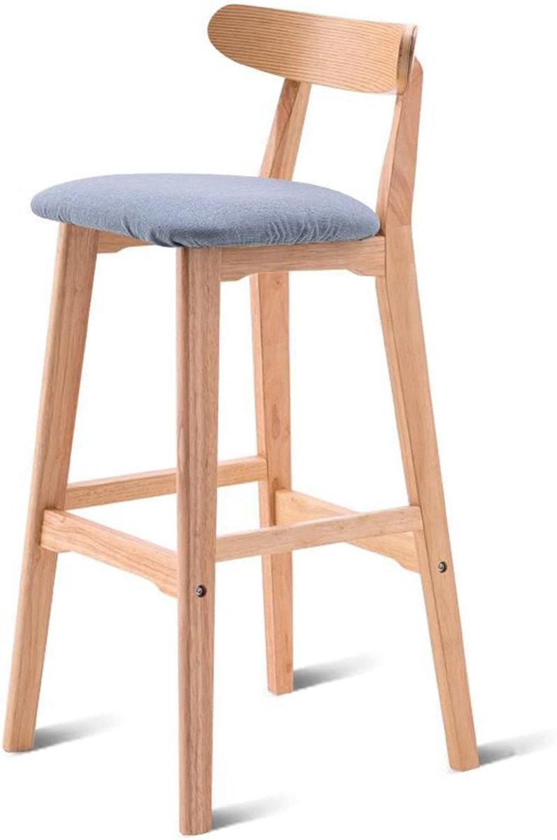 Barkruk Hout - Keukenstoel Bar - Comfortabel Zitten - Met Rugleuning - 1 Stuk - Niet Specific