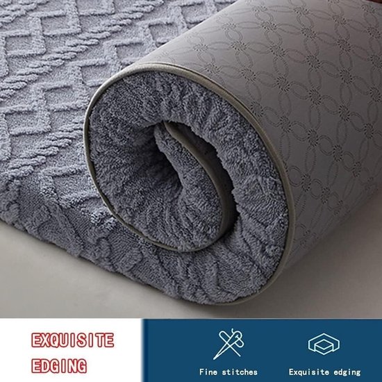 Vloer Matras - Opvouwbaar Slaapmat - Comfortabel Slapen - Ademend Katoen - 4 cm Dik - Grijs — afbeelding 2