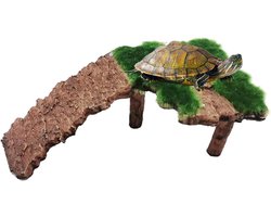Rustplatform Reptielen - Zonneplateau Schildpad - Veilig Zonnebaden - Antislip Oppervlak - Groot Formaat - Bruin