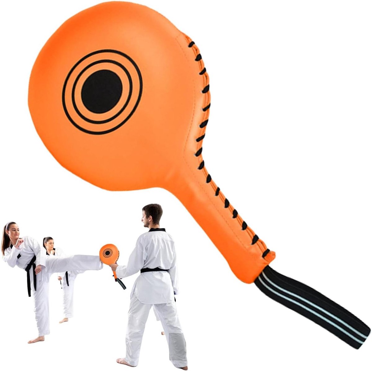 Bokspads - Slagpeddels Vechtsporttraining - Verbeteren Snelheid Kracht - PU-stof EVA-voering - 38 x 205 x 76 cm - Oranje