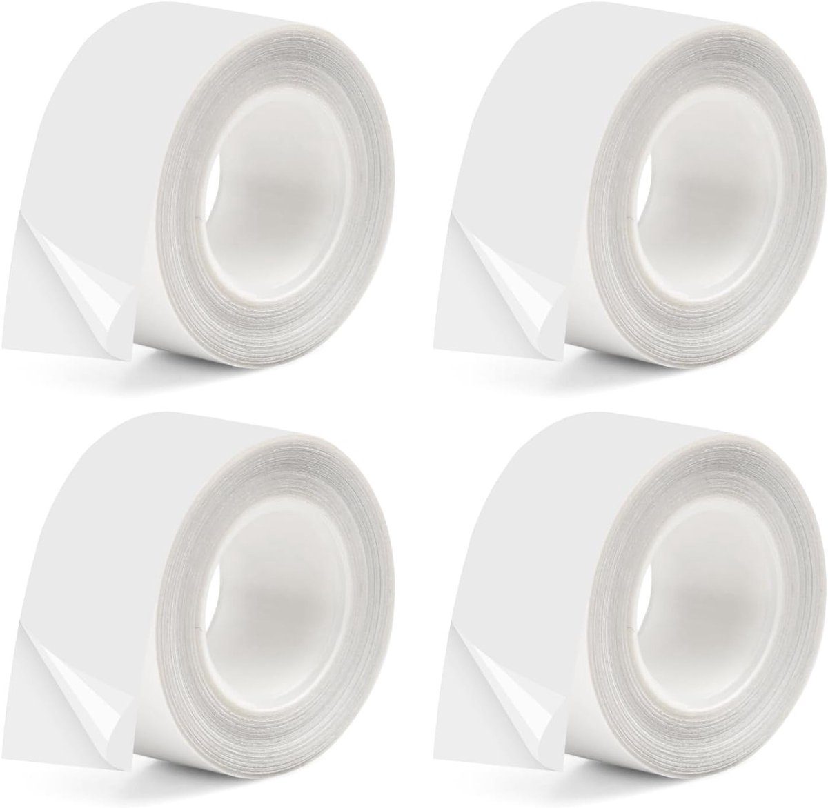 Labeltape 16mm x 4m - 4 Rollen Thermisch Etikettenpapier voor Labelmachines - Vervangbare Labels voor Organisatie en Identificatie