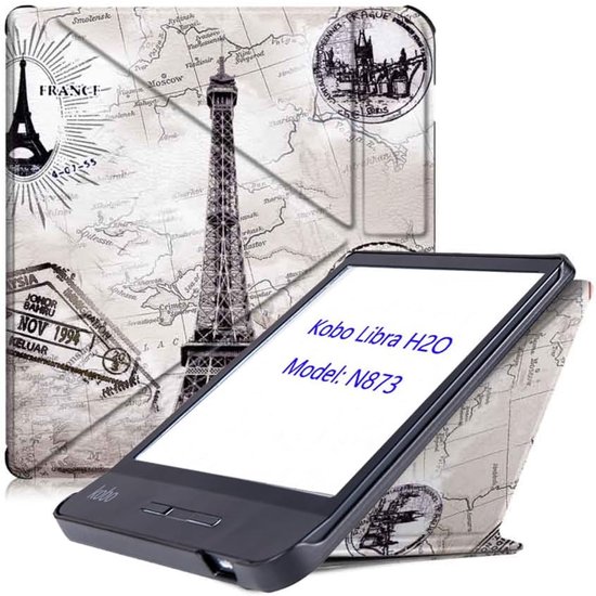 Kobo Libra H2O Hoes - E-reader Cover - Bescherming E-reader - Automatische Slaap/Waakfunctie - Model N873 - Grijs van Kobo — afbeelding 4