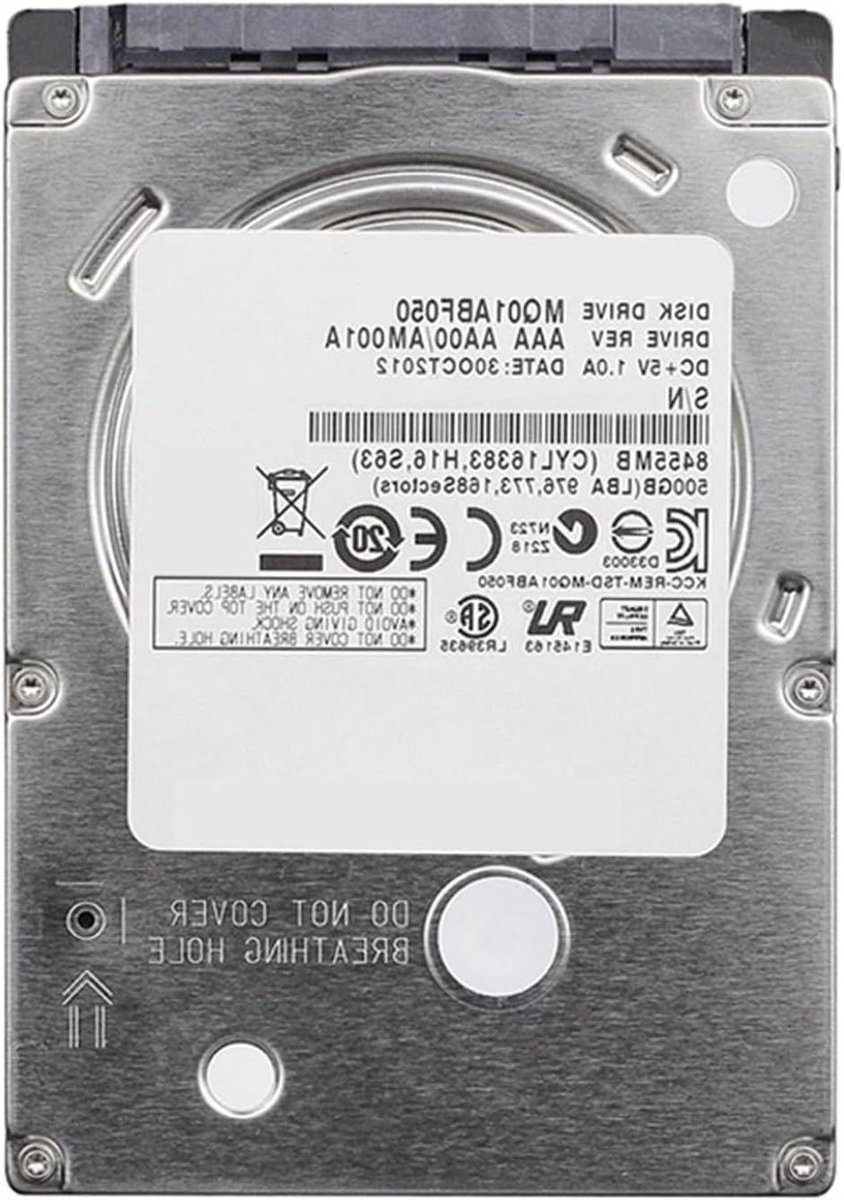 Interne Harde Schijf - Laptop HDD - Opslag Uitbreiden - SATA 2.5 inch - 500GB - Zwart