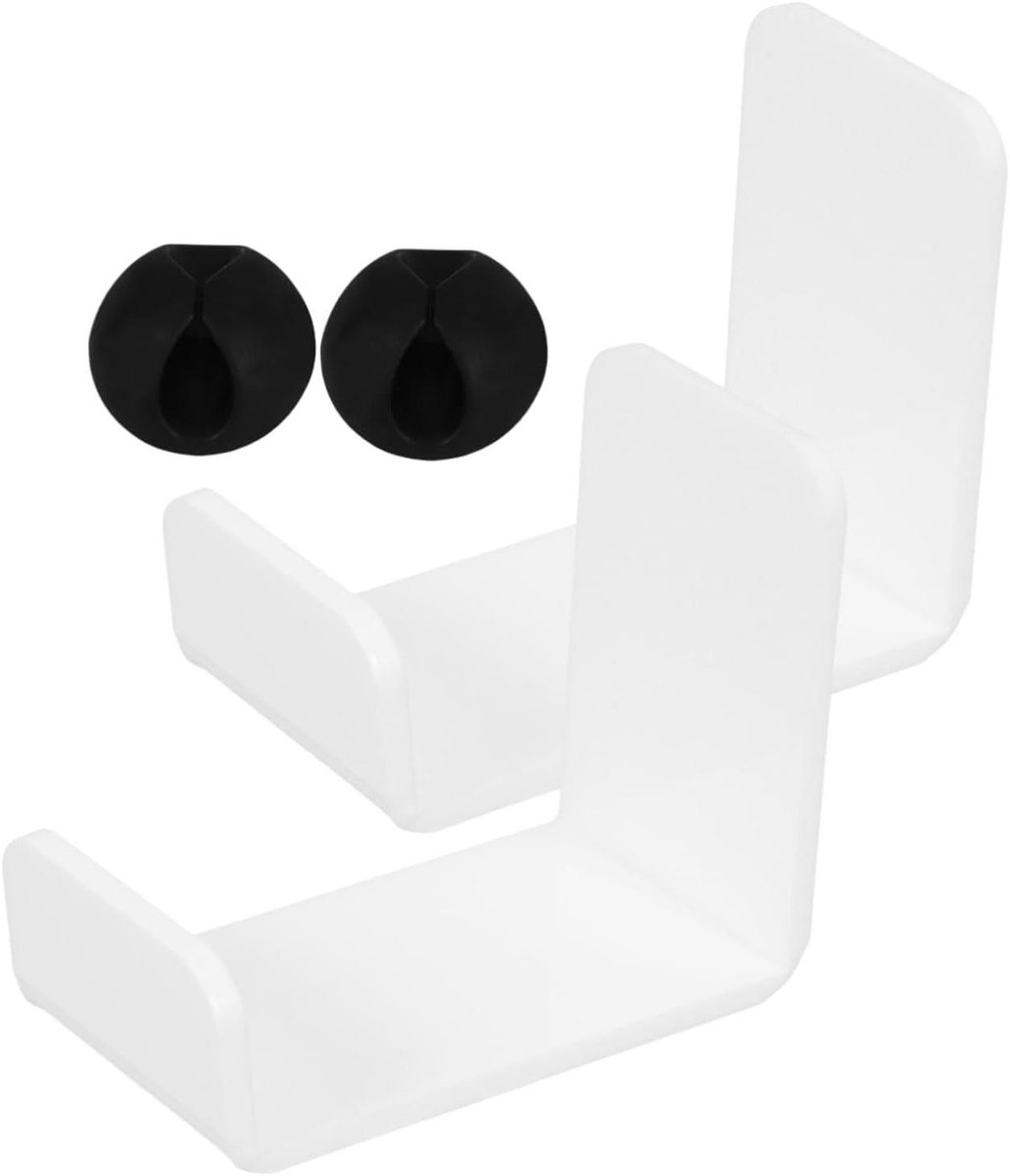 Koptelefoon Hanger - Headset Stand - Bureau Organisatie - Zelfklevend Acryl - 7.9x4.5x6.6cm - Wit
