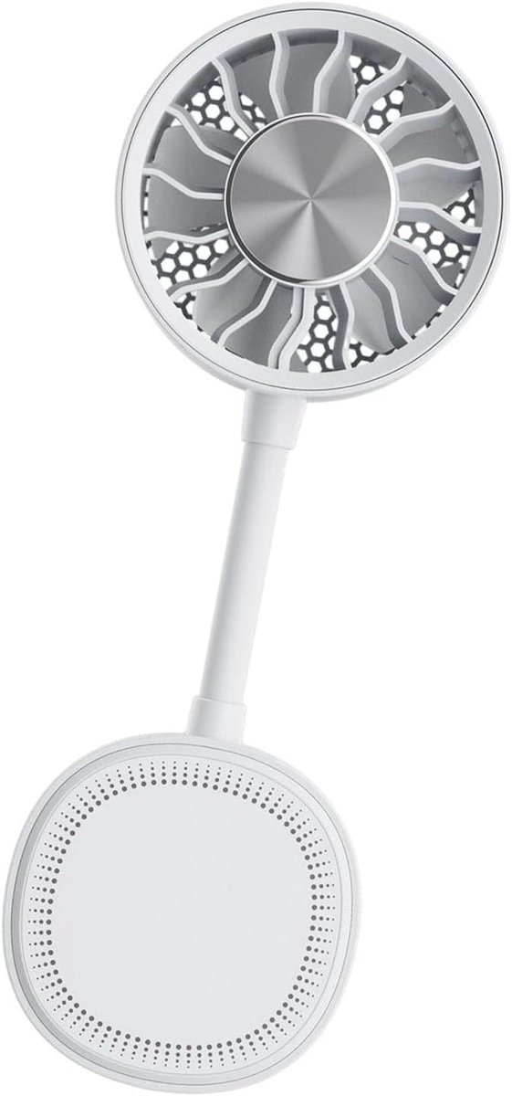 Handventilator - Persoonlijke Ventilator - Zomerse Verkoeling - Magnetische Bevestiging - 20.7cm Hoog - Wit
