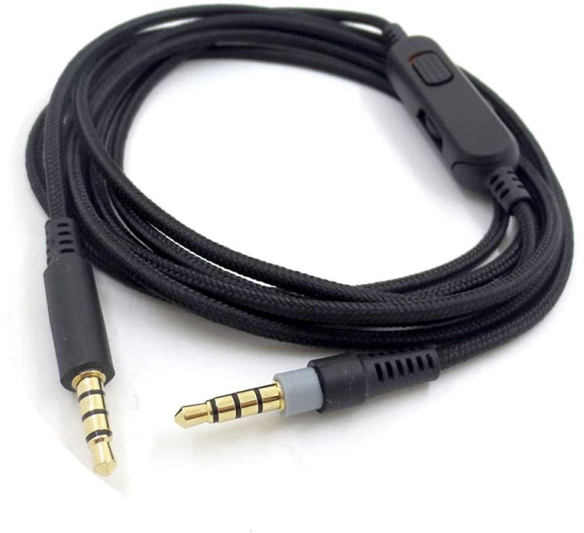 Hoofdtelefoon Kabel - Audio Cord Line - Gaming en Bellen - Met Inline Mute - 2 Meter - Zwart
