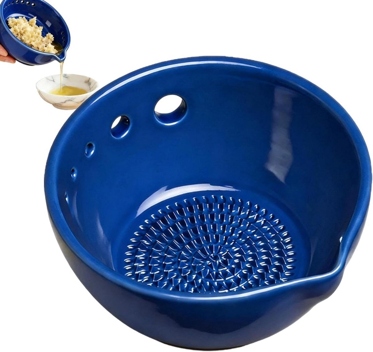 Knoflook rasp - Keuken rasp - Snel raspen - 2-in-1 functie - 7 x 7 cm - Blauw