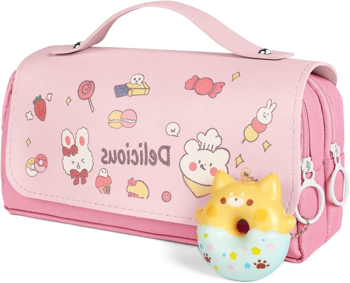 Grote Pennenbak met Veel Compartimenten voor School en Kantoor, Ideaal voor Meisjes en Jongens, Perfecte Organizer voor Make-up en Kantoorbenodigdheden