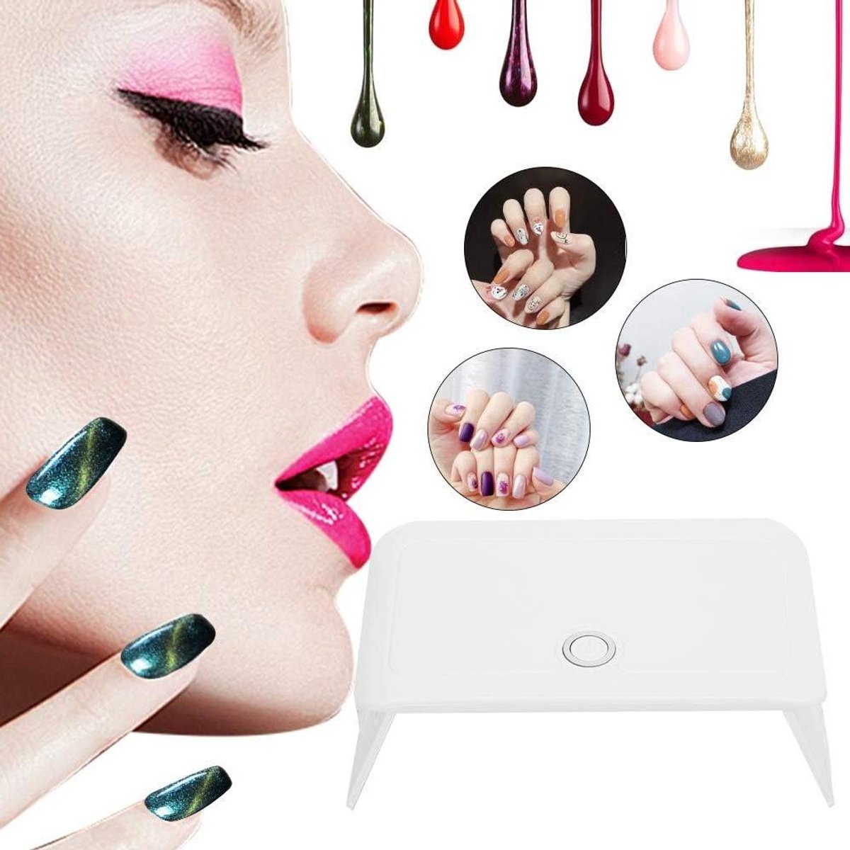 Nagellamp UV LED - Gelnagellak droger - Manicure thuis - Opvouwbaar en draagbaar - 145x85cm - Wit