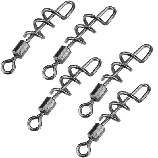 50 Stuks Roterende Barrel Swivels van RVS - Vis Swivel, Schroef Snap, Haak Connector voor Vissen van Merkloos — afbeelding 3