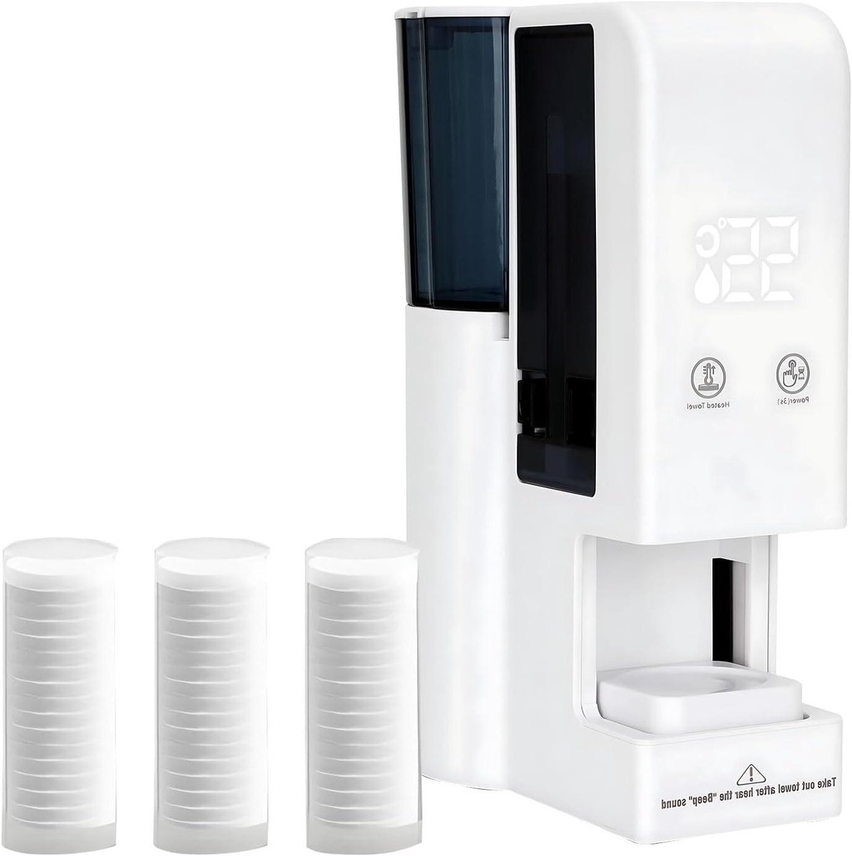 Handdoekverwarmer - Warme handdoekdispenser - Huidverzorging verbeteren - Snelle gelijkmatige verwarming - 500 ml tank - Wit