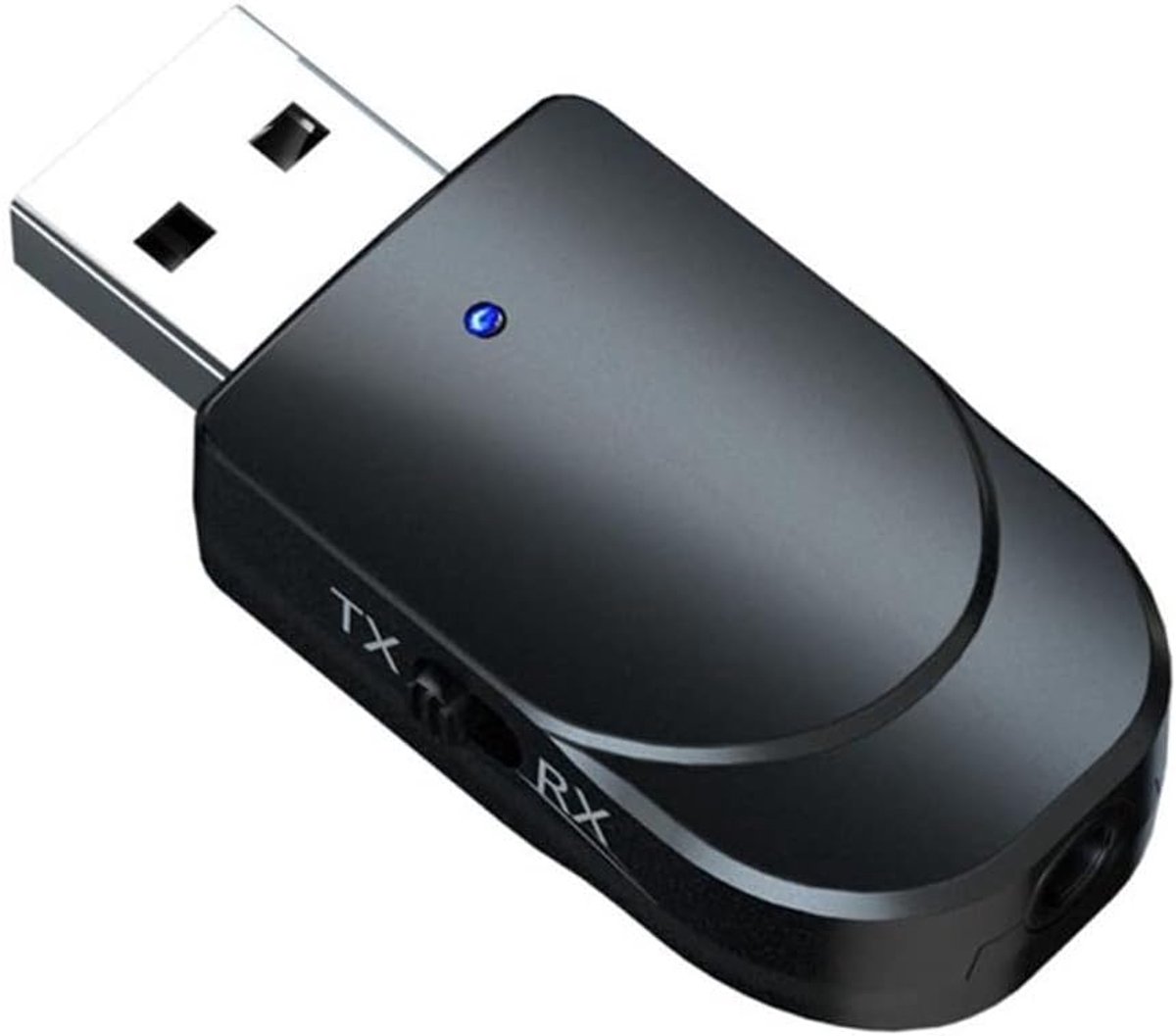 Draadloze audioadapter met Bluetooth-zender en -ontvanger, 2-in-1 draadloze zender en ontvanger voor pc, tv, auto en hoofdtelefoon.
