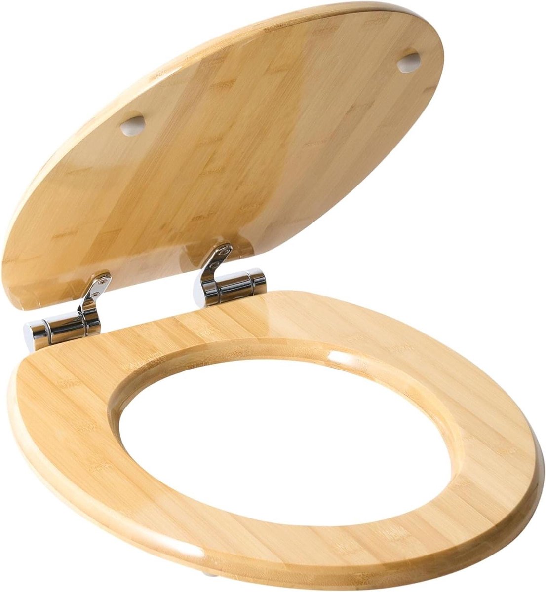 Toiletbril Bamboe - WC Deksel - Badkamer Upgrade - Zachte Sluiting - 42 x 35 cm - Lichtbruin