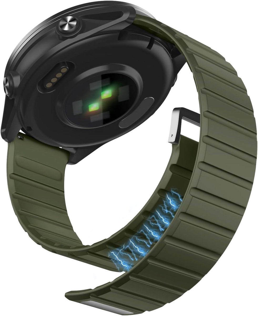 Magnetische Horlogeband - Siliconen Band - Smartwatch Gebruik - Snelle Bevestiging - 22 mm - Zwart