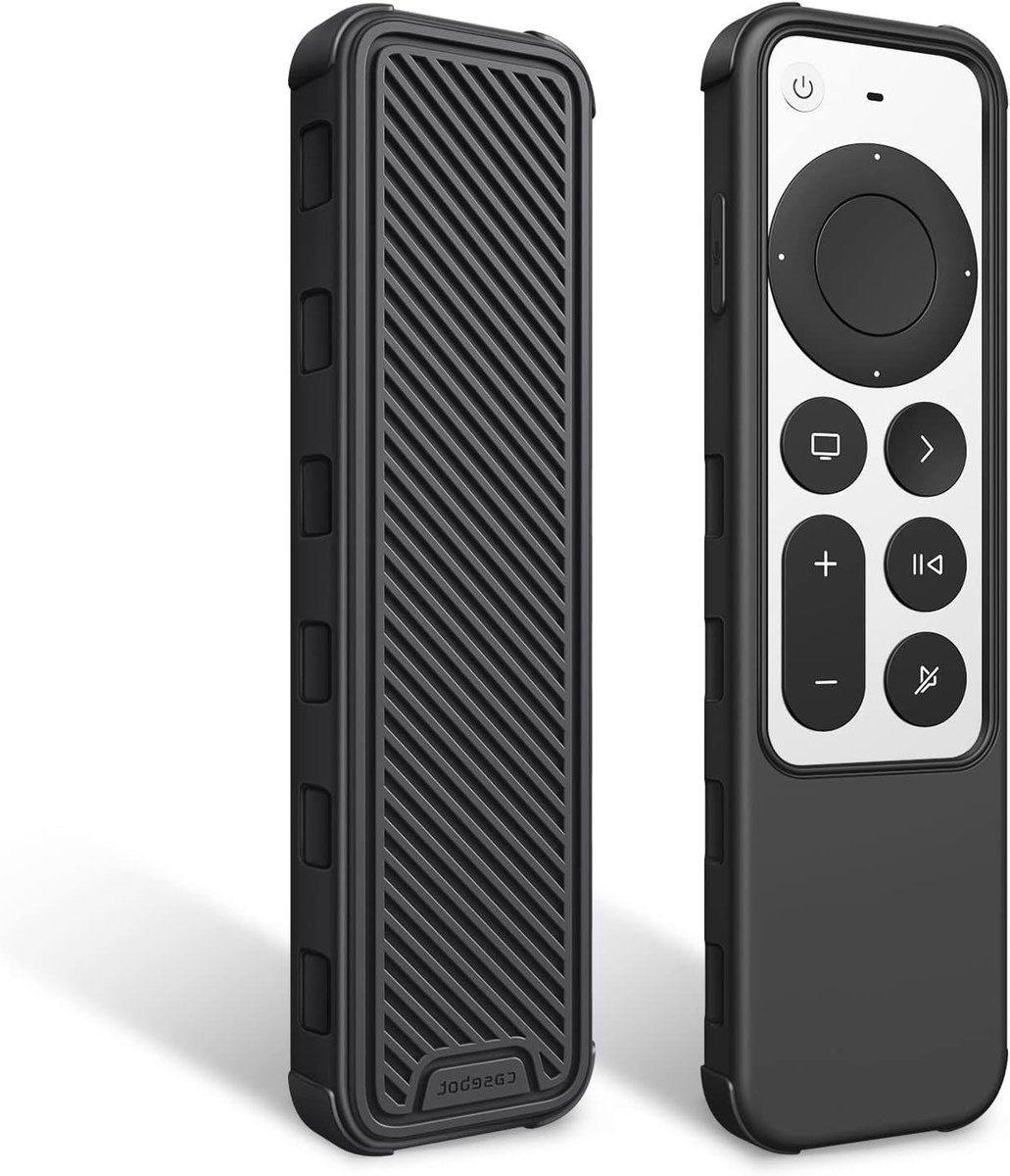 Beschermende hoes voor Apple TV Siri Remote 2022/2021 - Lichtgewicht, schokbestendig en antislip siliconen hoes in zwart
