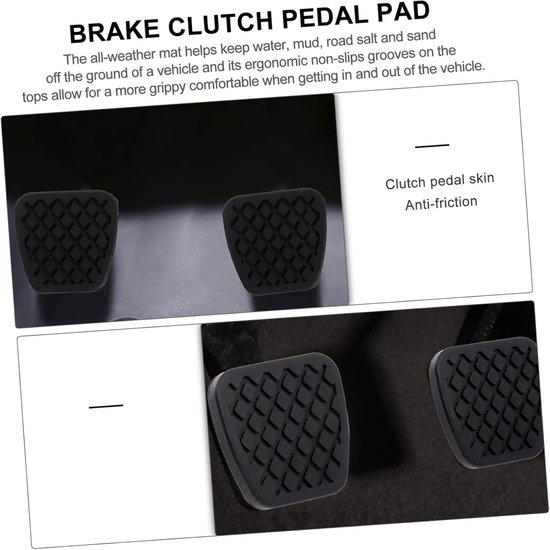 Pedaalhoezen - Remrubber Koppelingsrubber - Veiliger Rijden - Ergonomische Groeven - 6 Stuks - Zwart — afbeelding 3