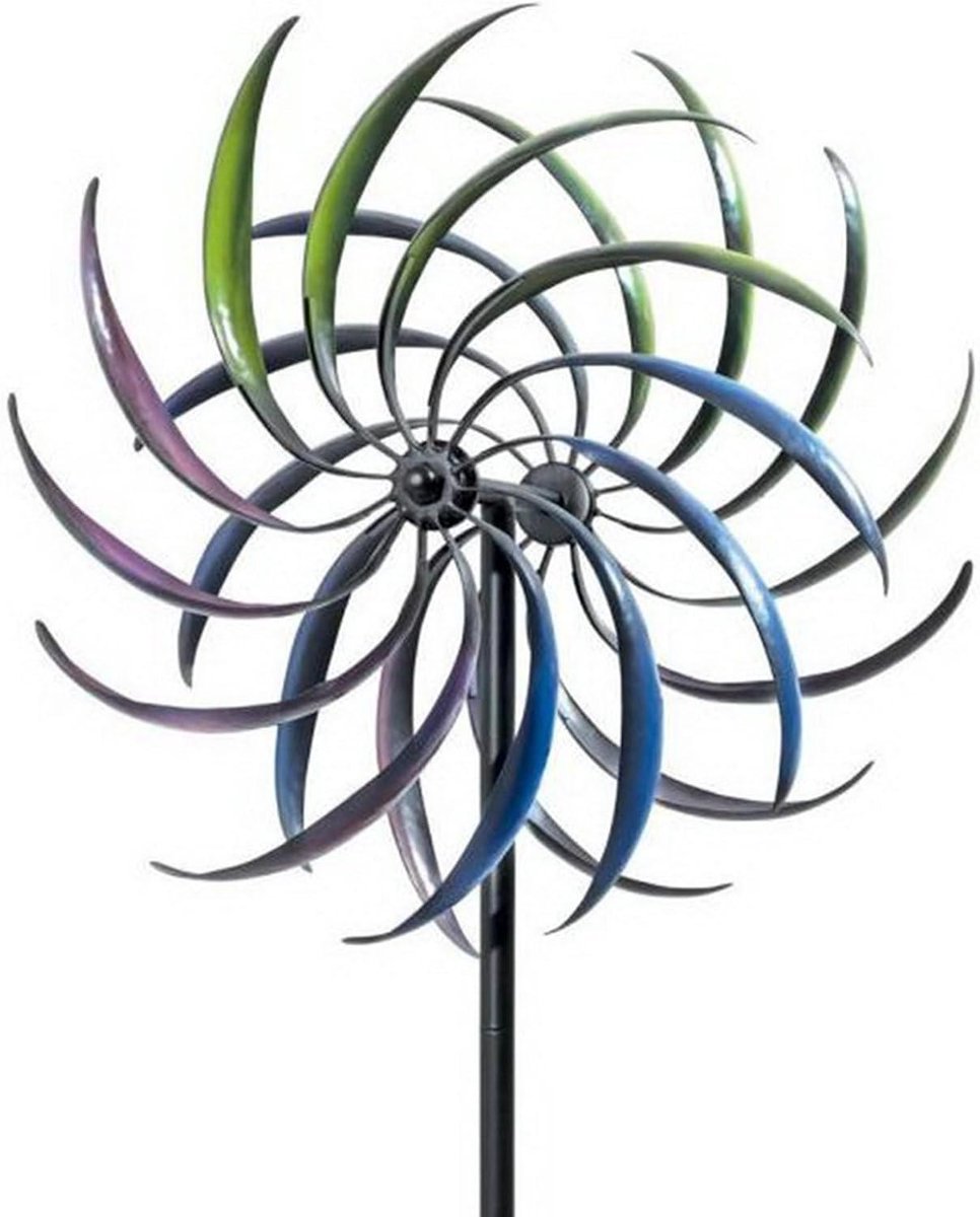 Wind Spinner Metaal - Tuindecoratie Windmolen - Tuin Decoratie - 360 Graden Rotatie - 200 cm Hoog - Multicolor