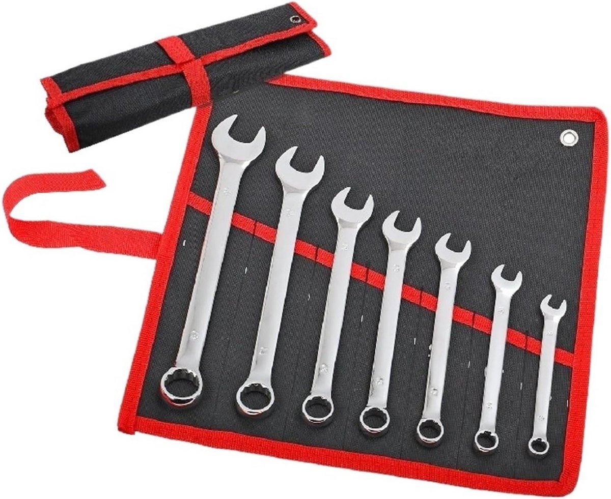 Momentsleutel Set - Combinatiesleutel Ratelsleutel - Huisreparatie Onderhoud - Tweeërlei Gebruik - One Size - Chroom-Vanadium