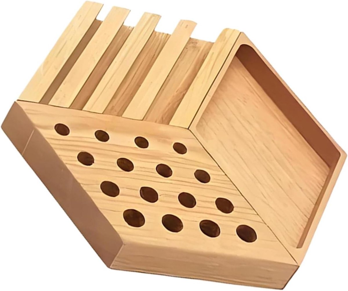 Bureau Organizer - Houten Opberger - Bureau Opruimen - Natuurlijk Hout - 20 cm Breed - Houtkleur