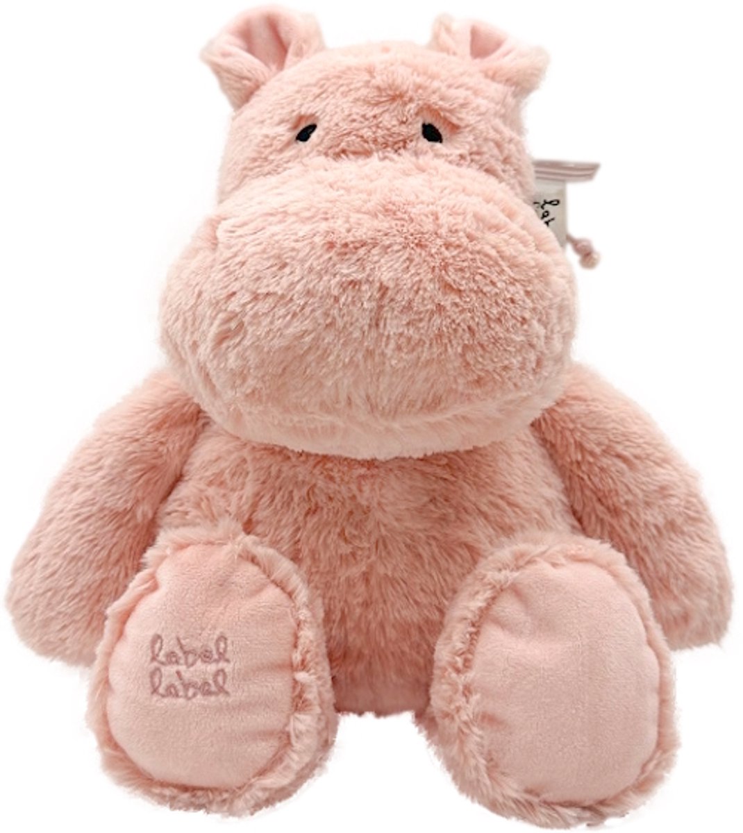 Label Label Hippo Harvey Roze 26 cm Knuffel