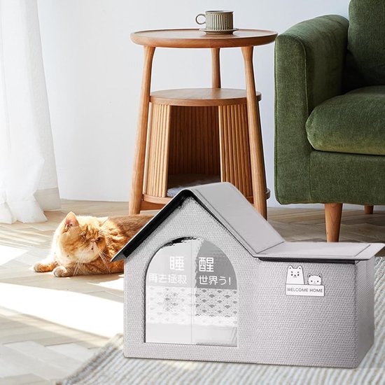 Koelhuis voor katten - Opvouwbare koelbox - Huisdier koel houden - Waterdicht schuin dak — afbeelding 3